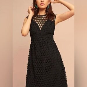 Anthropologie Eri+Ali Black Lace Dress 10P